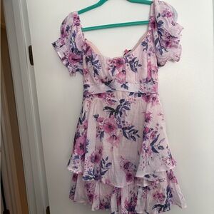 Pink and Purple Floral Romper/dress